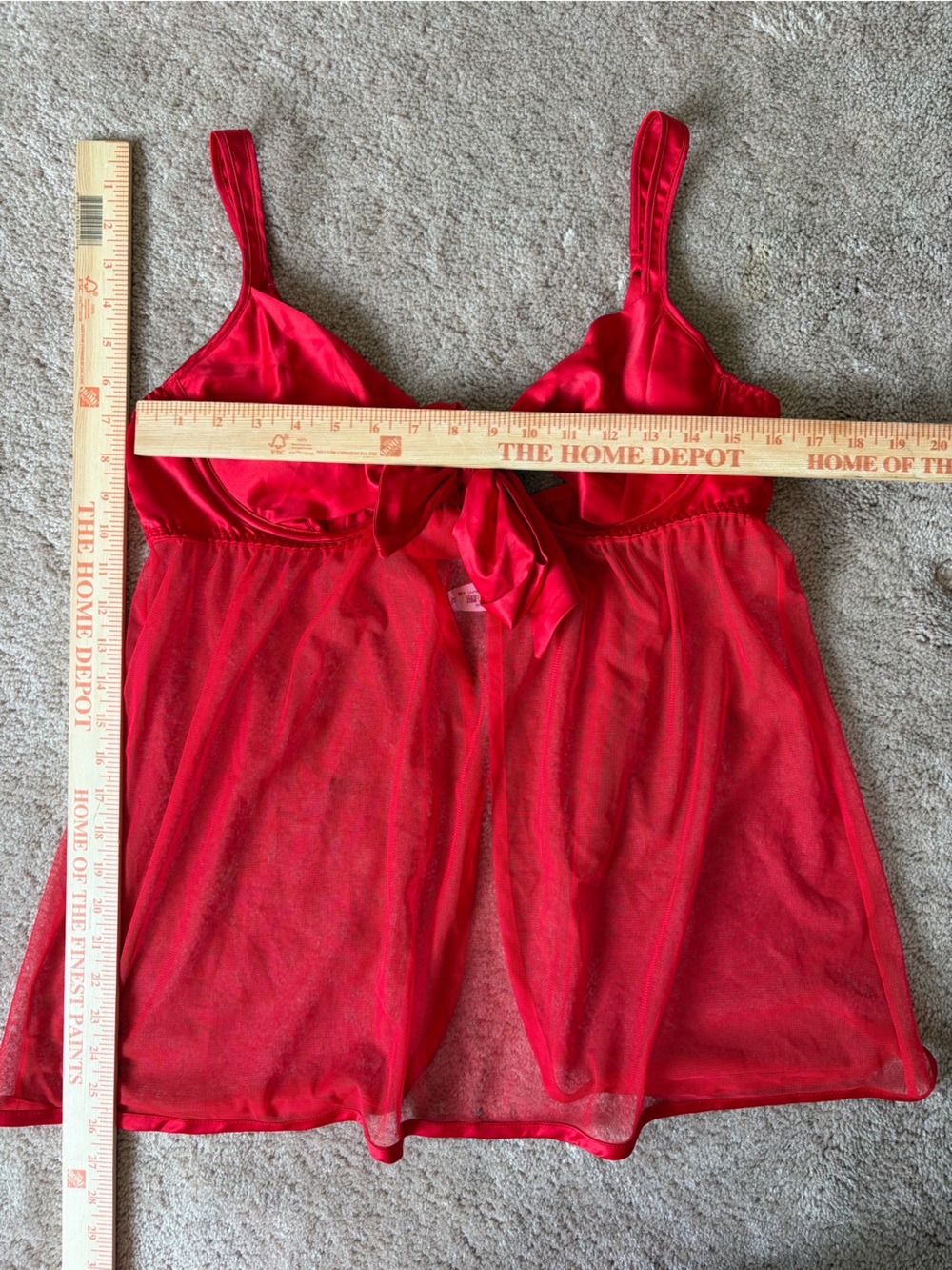 Adore Me Women's Bessima Babydoll Lingerie XL Red Bow NWT - Picture 4 of 8